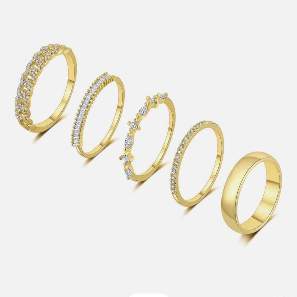 Stacking Band Rings 5PC - Picture 6 of 15